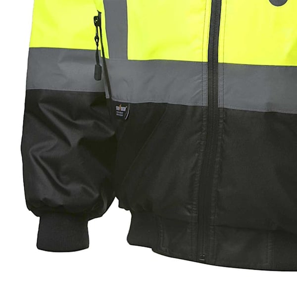 Hi-Vis, Waterproof, Nano Tech Heated Safety Bomber Jacket, Yellow, L